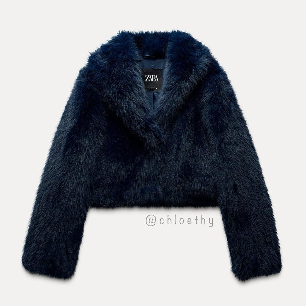 Zara FAUX FUR SHORT COAT - Picture 5 of 16